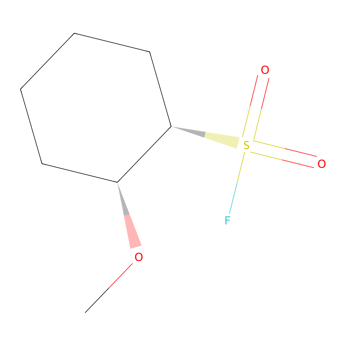rac-(1R,2S)-2-methoxycyclohexane-1-sulfonyl fluoride molecular structure, CAS 2382629-80-1