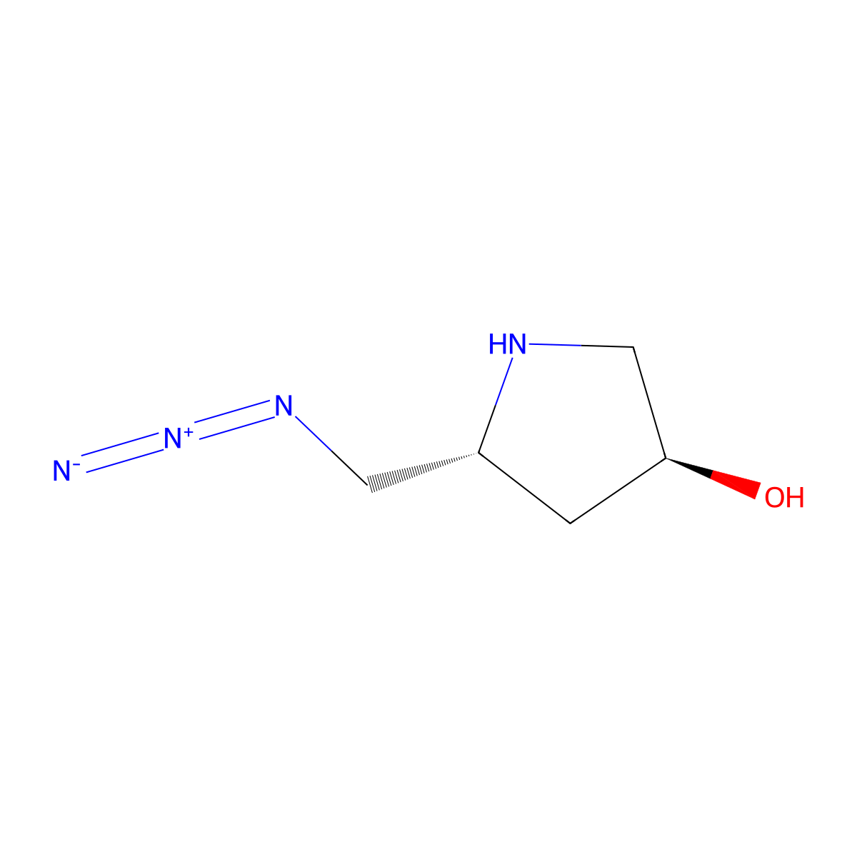(3S,5R)-5-(azidomethyl)pyrrolidin-3-ol molecular structure, CAS 2382635-99-4