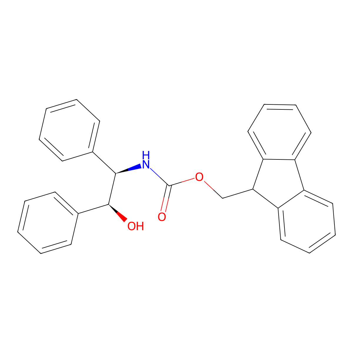 (9H-fluoren-9-yl)methyl N-[(1R,2S)-2-hydroxy-1,2-diphenylethyl]carbamate molecular structure, CAS 2382638-63-1