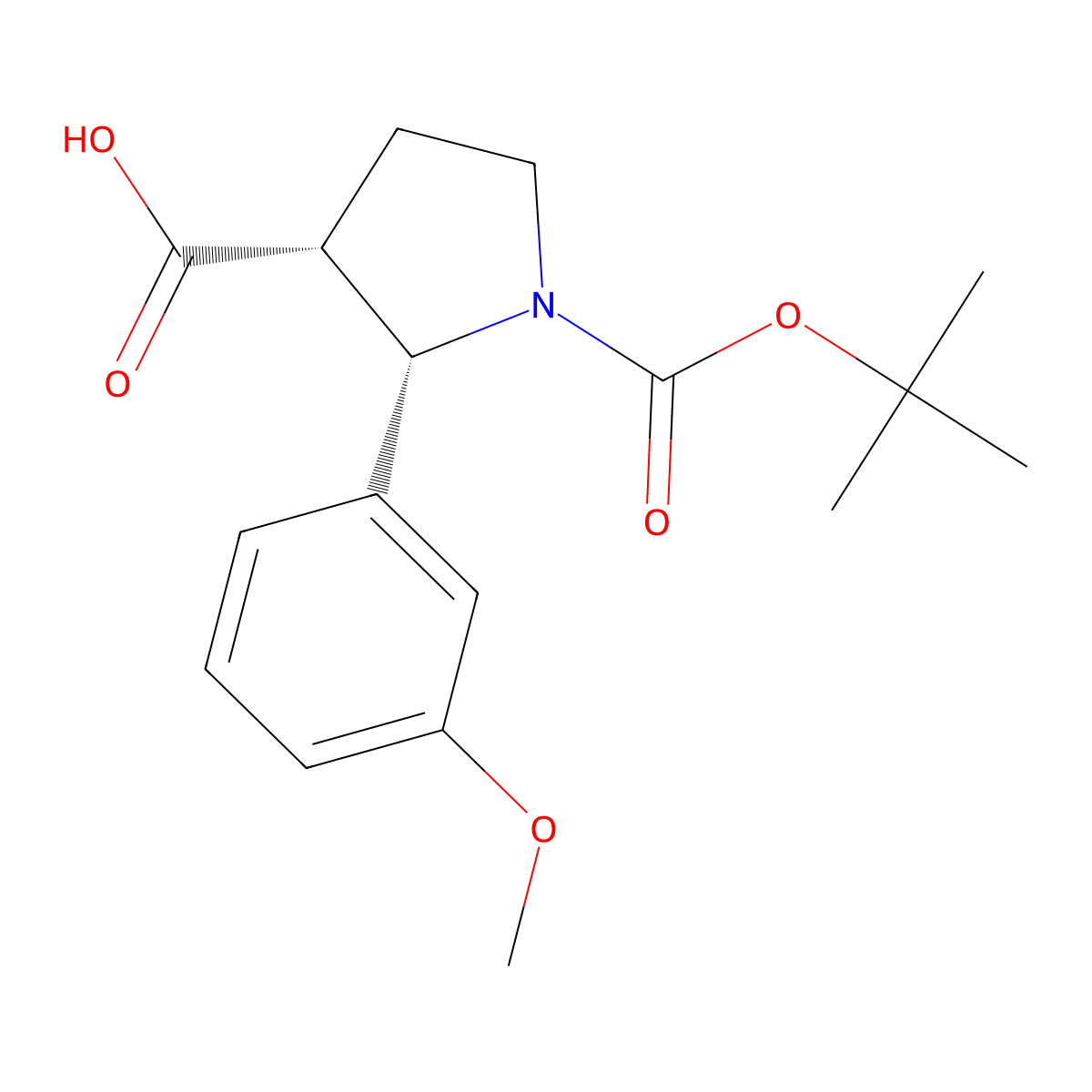 1-[(Tert-butoxy)carbonyl]-2-(3-methoxyphenyl)pyrrolidine-3-carboxylic acid molecular structure, CAS 2382692-76-2