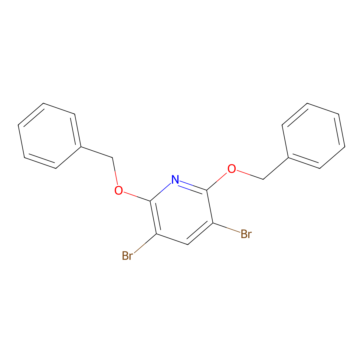2,6-Bis(benzyloxy)-3,5-dibromopyridine molecular structure, CAS 23827-23-8
