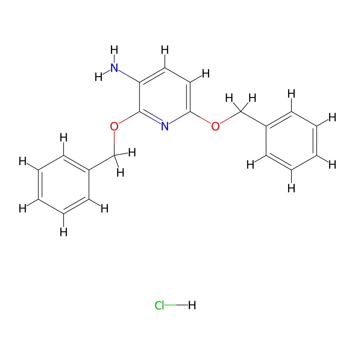 2,6-Bis(benzyloxy)pyridin-3-amine hydrochloride molecular structure, CAS 23827-28-3
