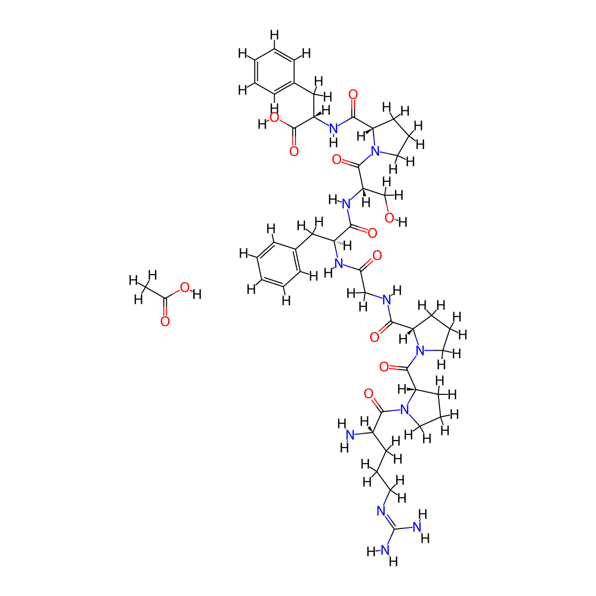 [Des-Arg9]-Bradykinin acetate molecular structure, CAS 23827-91-0