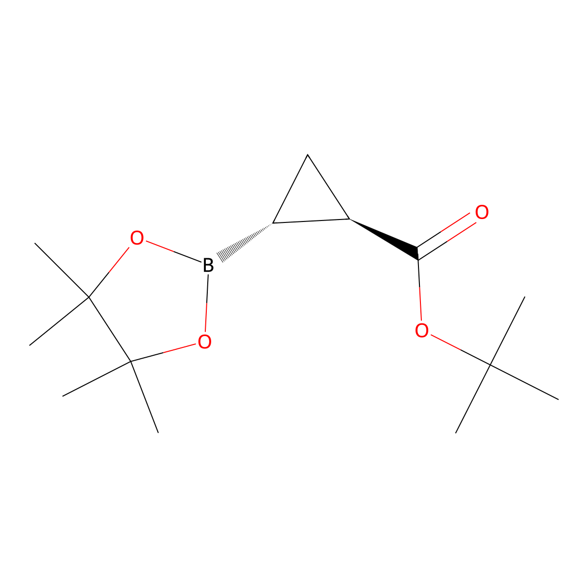 rel-tert-Butyl (1R,2R)-2-(4,4,5,5-tetramethyl-1,3,2-dioxaborolan-2-yl)cyclopropane-1-carboxylate molecular structure, CAS 2382719-62-0