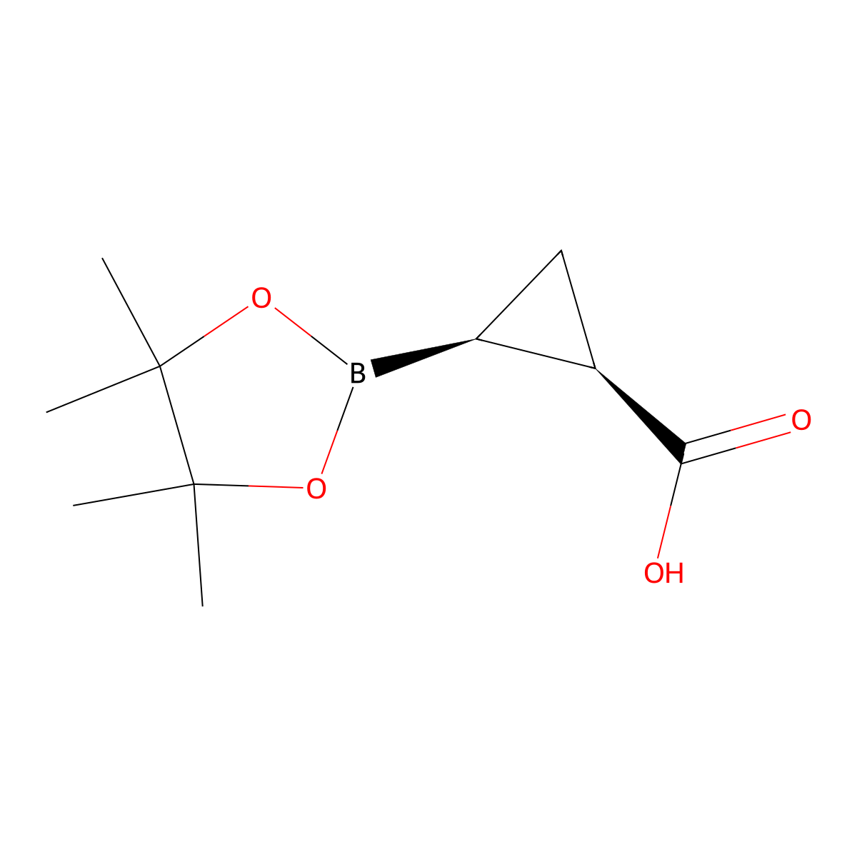 cis-2-(4,4,5,5-Tetramethyl-1,3,2-dioxaborolan-2-YL)cyclopropanecarboxylic acid molecular structure, CAS 2382719-63-1