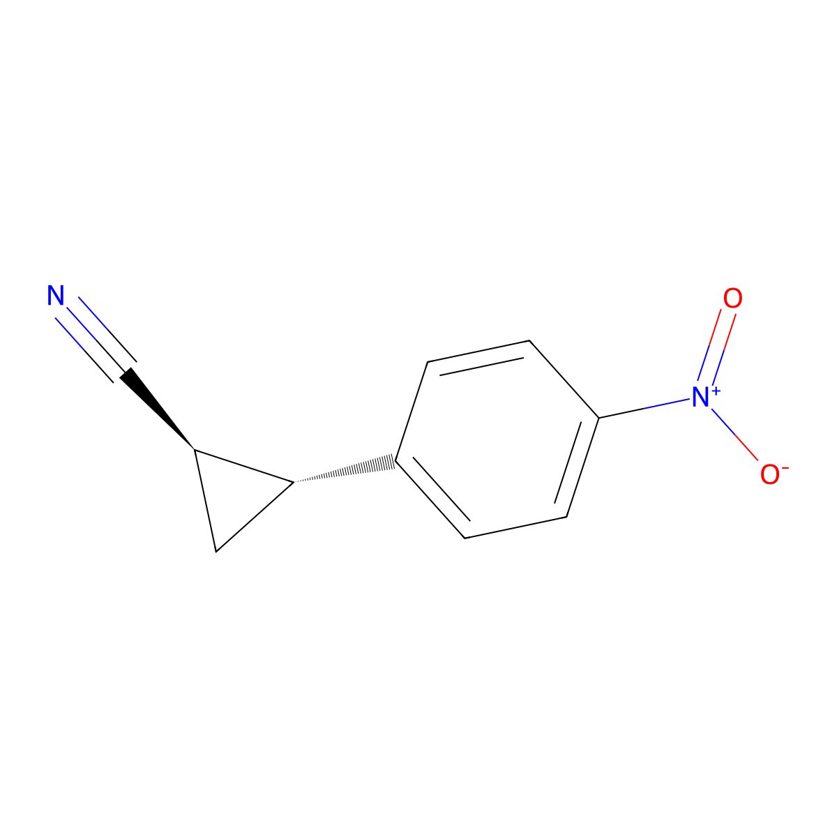 (1R,2R)-2-(4-nitrophenyl)cyclopropane-1-carbonitrile molecular structure, CAS 2382719-84-6