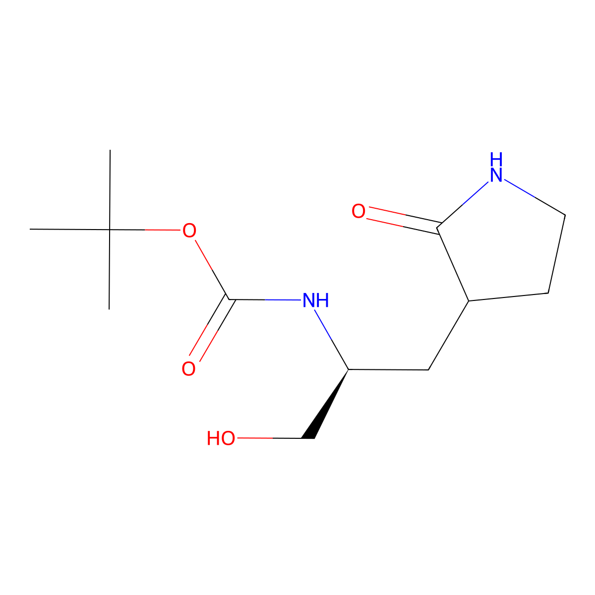 tert-butyl ((2S)-1-hydroxy-3-(2-oxopyrrolidin-3-yl)propan-2-yl)carbamate molecular structure, CAS 2382782-88-7