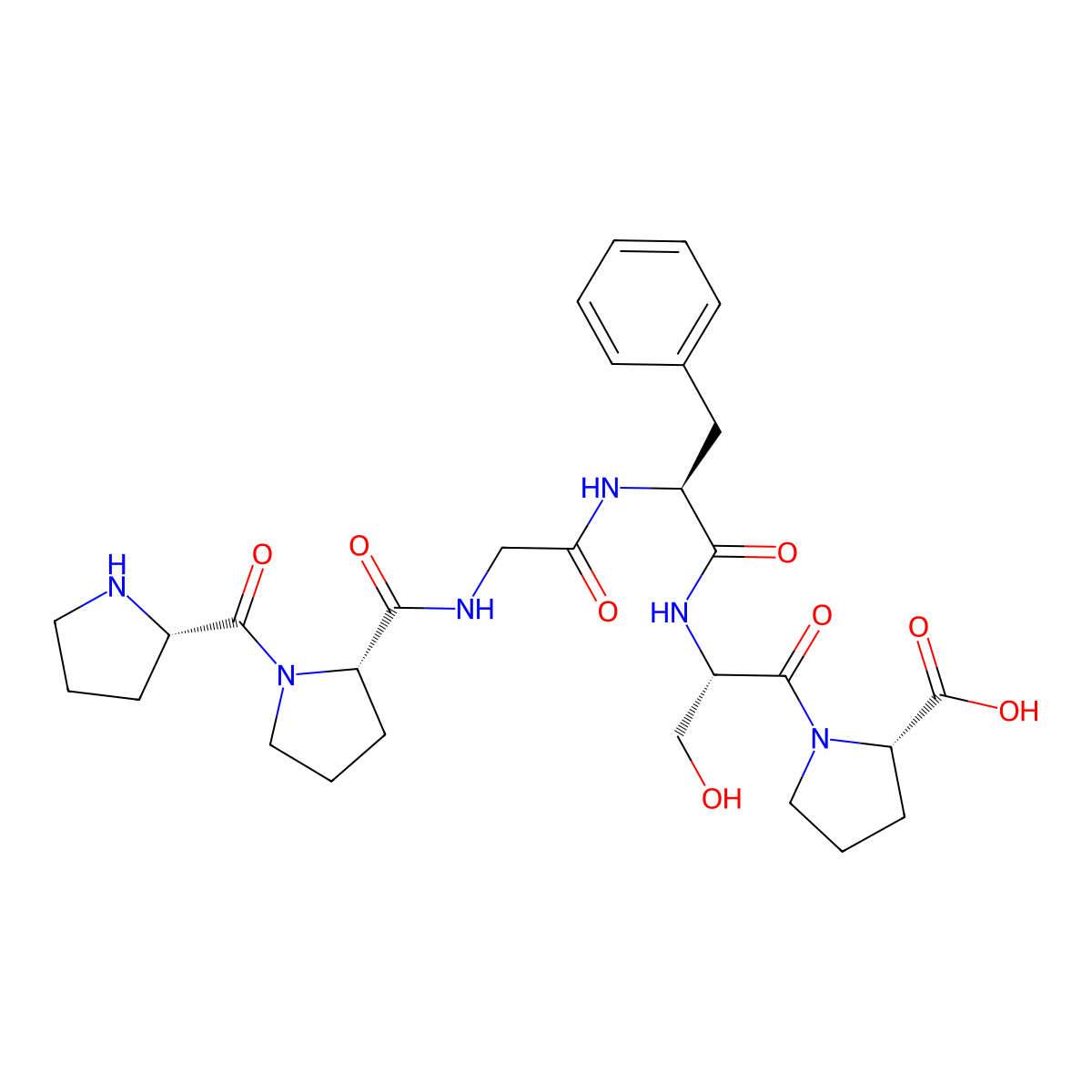 H-Pro-pro-gly-phe-ser-pro-OH molecular structure, CAS 23828-06-0