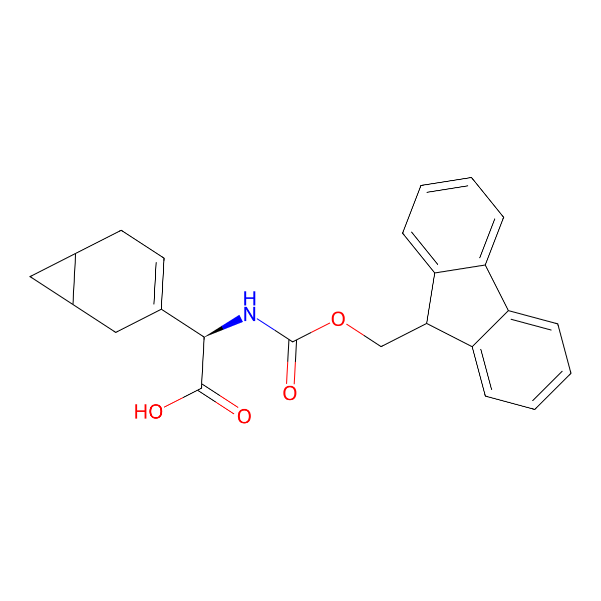(2R)-2-{bicyclo[4.1.0]hept-3-en-3-yl}-2-({[(9H-fluoren-9-yl)methoxy]carbonyl}amino)acetic acid molecular structure, CAS 2382801-47-8