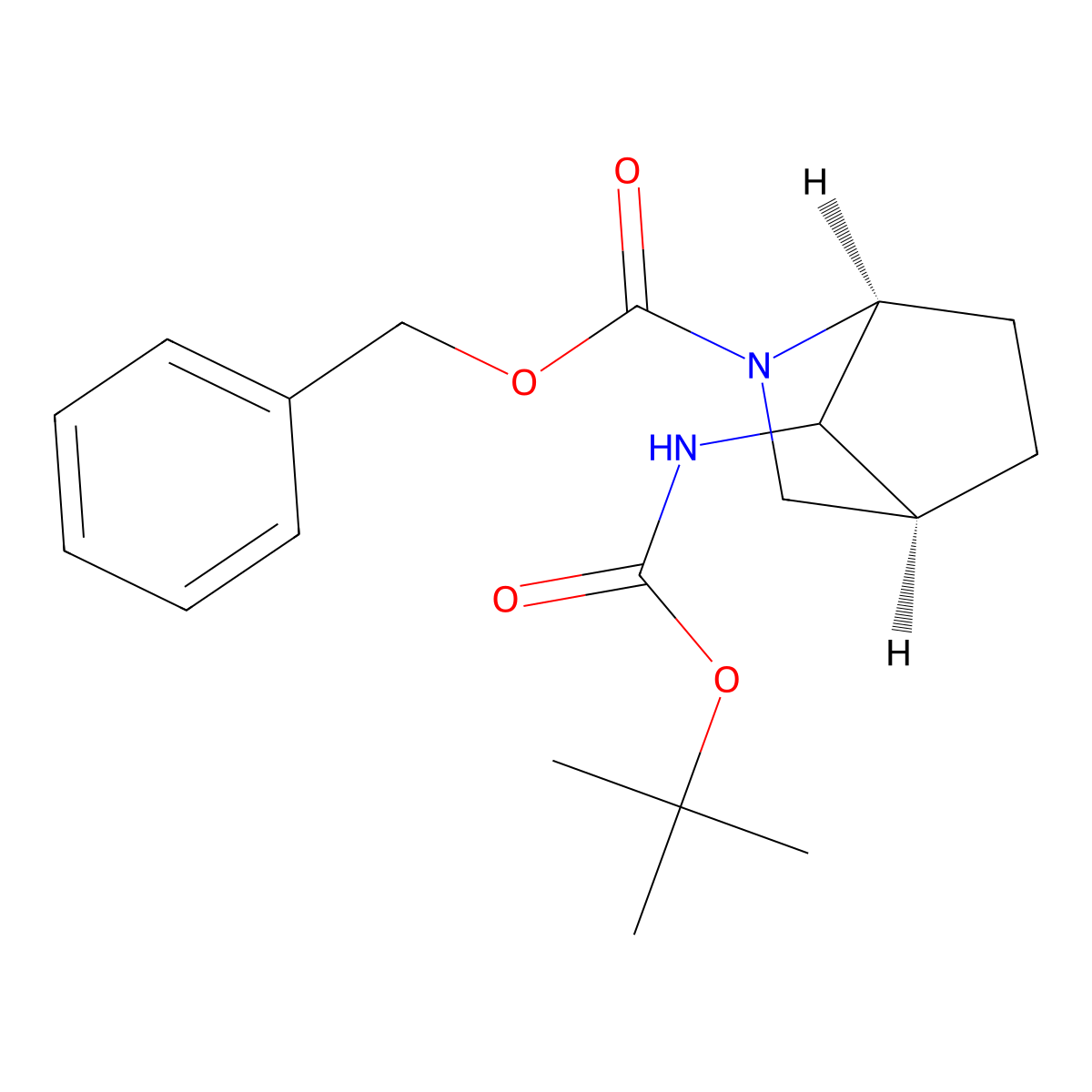 benzyl (1S,4S)-7-((tert-butoxycarbonyl)amino)-2-azabicyclo[2.2.1]heptane-2-carboxylate molecular structure, CAS 2382855-12-9