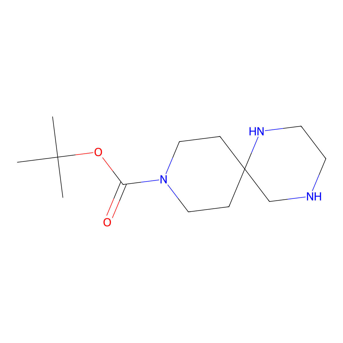 tert-Butyl 1,4,9-triazaspiro[5.5]undecane-9-carboxylate molecular structure, CAS 2382884-86-6