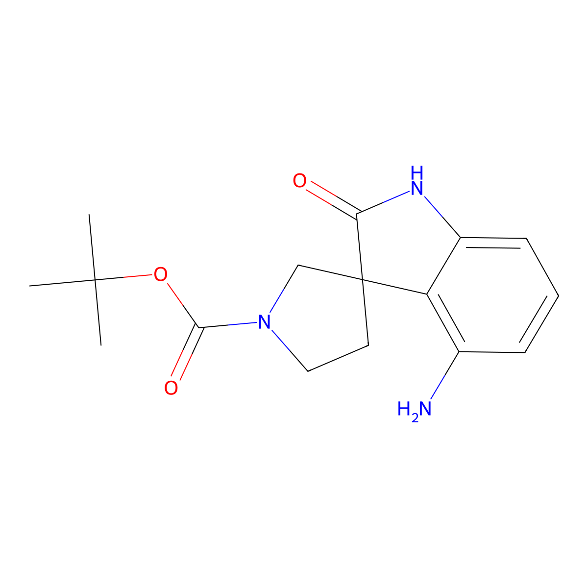 tert-Butyl 4-amino-2-oxospiro[indoline-3,3'-pyrrolidine]-1'-carboxylate molecular structure, CAS 2382894-11-1