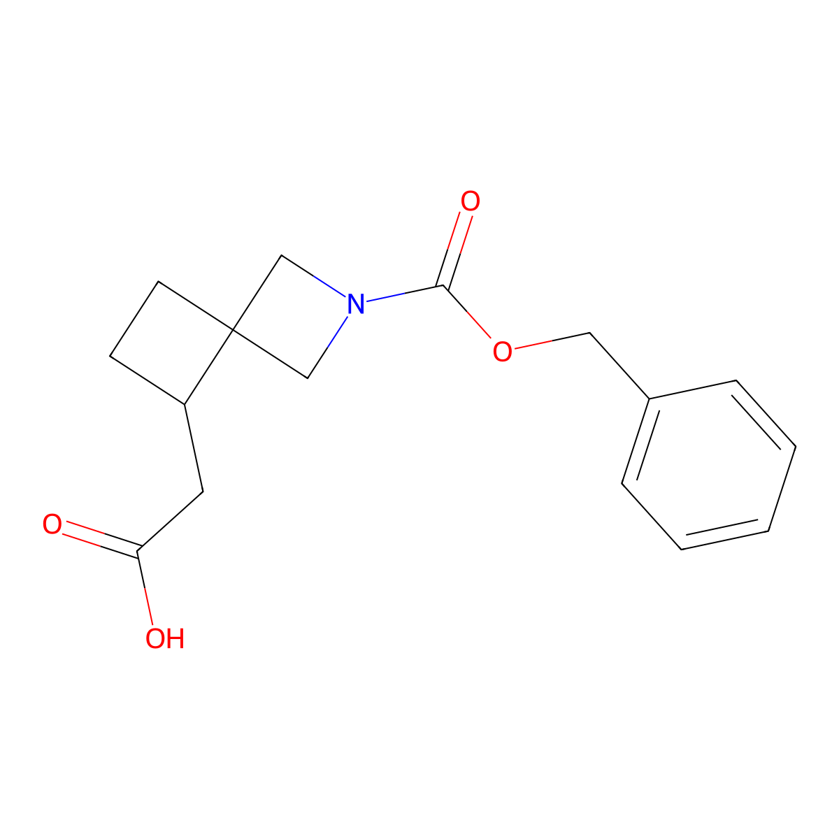 2-{2-[(Benzyloxy)carbonyl]-2-azaspiro[3.3]heptan-5-yl}acetic acid molecular structure, CAS 2382896-58-2