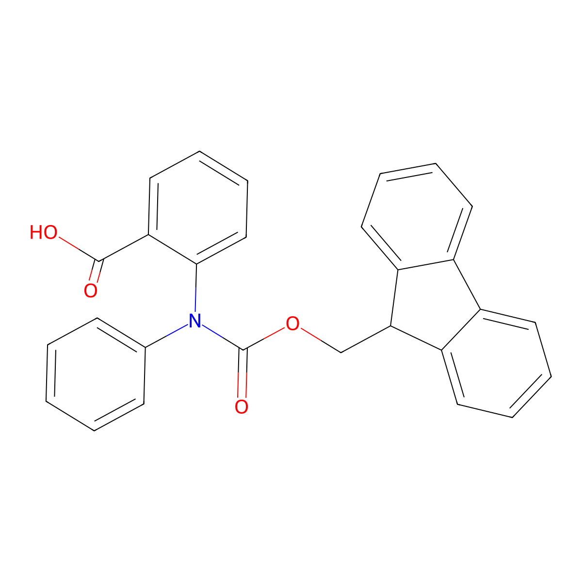 2-({[(9H-fluoren-9-yl)methoxy]carbonyl}(phenyl)amino)benzoic acid molecular structure, CAS 2382904-86-9