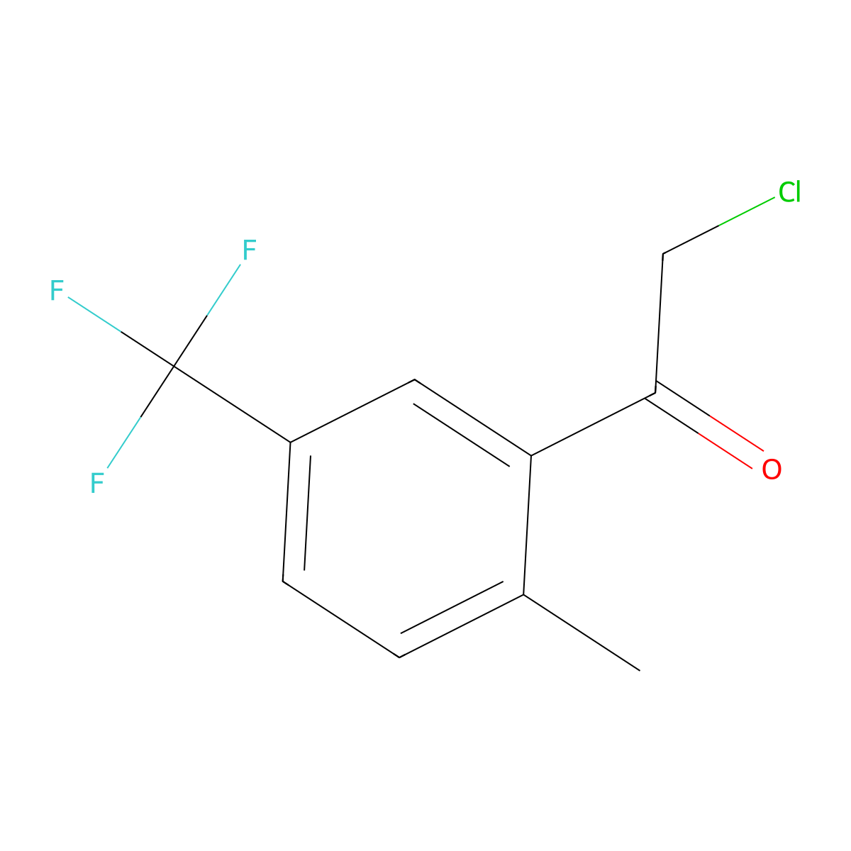 2-Chloro-1-[2-methyl-5-(trifluoromethyl)phenyl]ethanone molecular structure, CAS 2382924-22-1