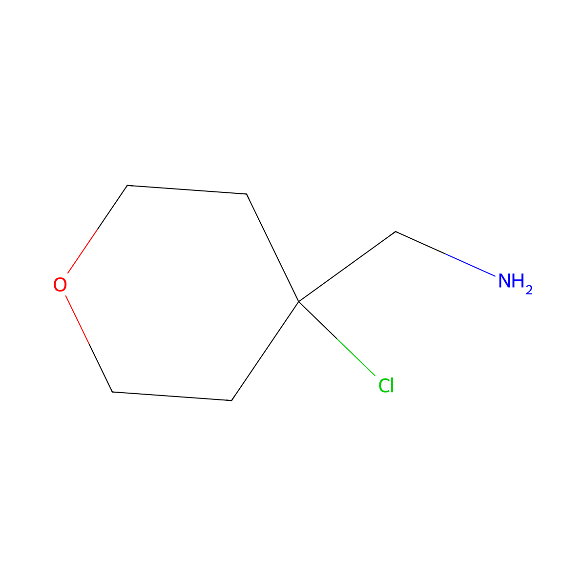 1-(4-Chlorooxan-4-yl)methanamine molecular structure, CAS 2382939-33-3