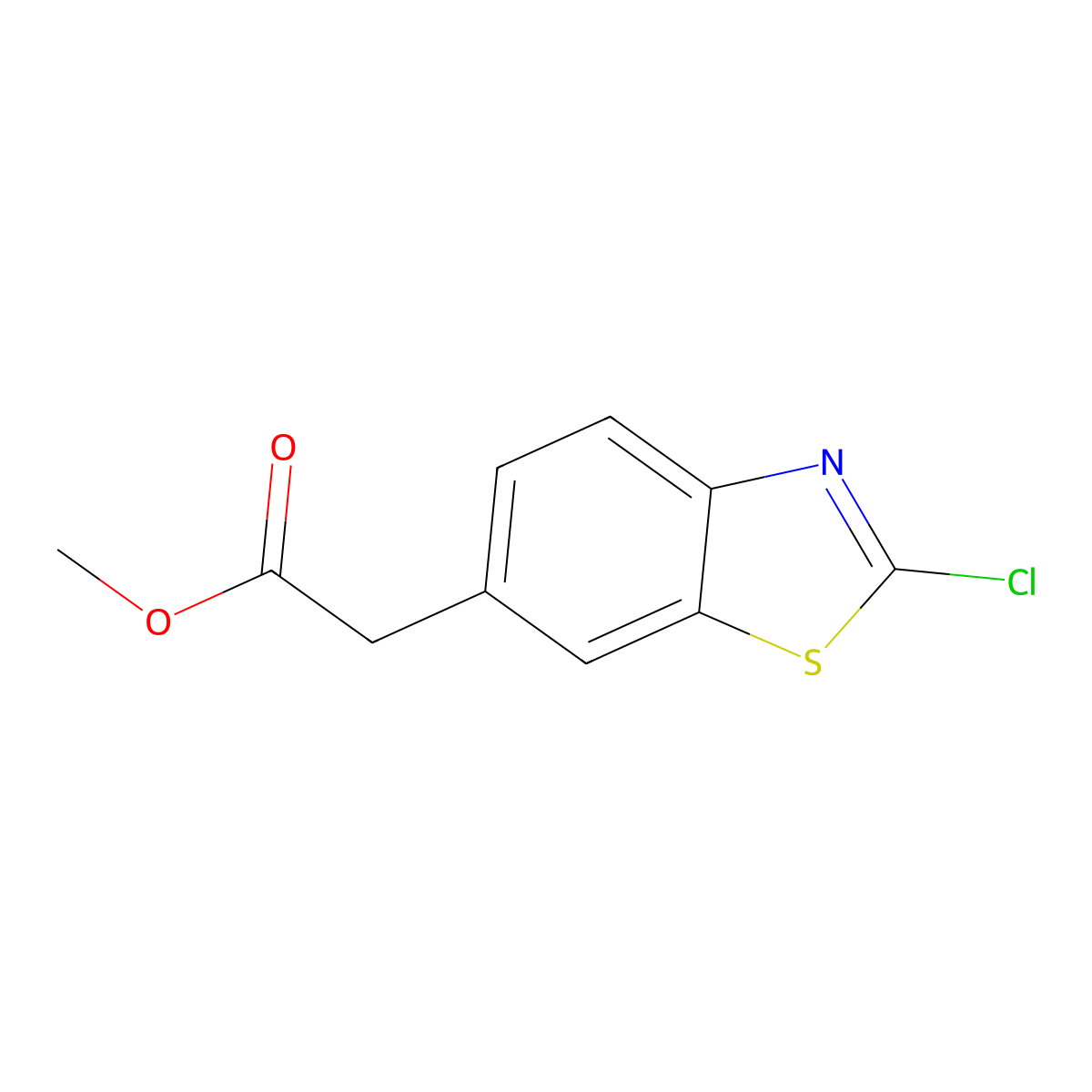 Methyl 2-(2-chloro-1,3-benzothiazol-6-yl)acetate molecular structure, CAS 2382965-06-0