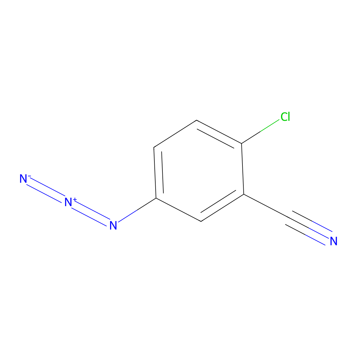5-Azido-2-chlorobenzonitrile molecular structure, CAS 2382967-11-3