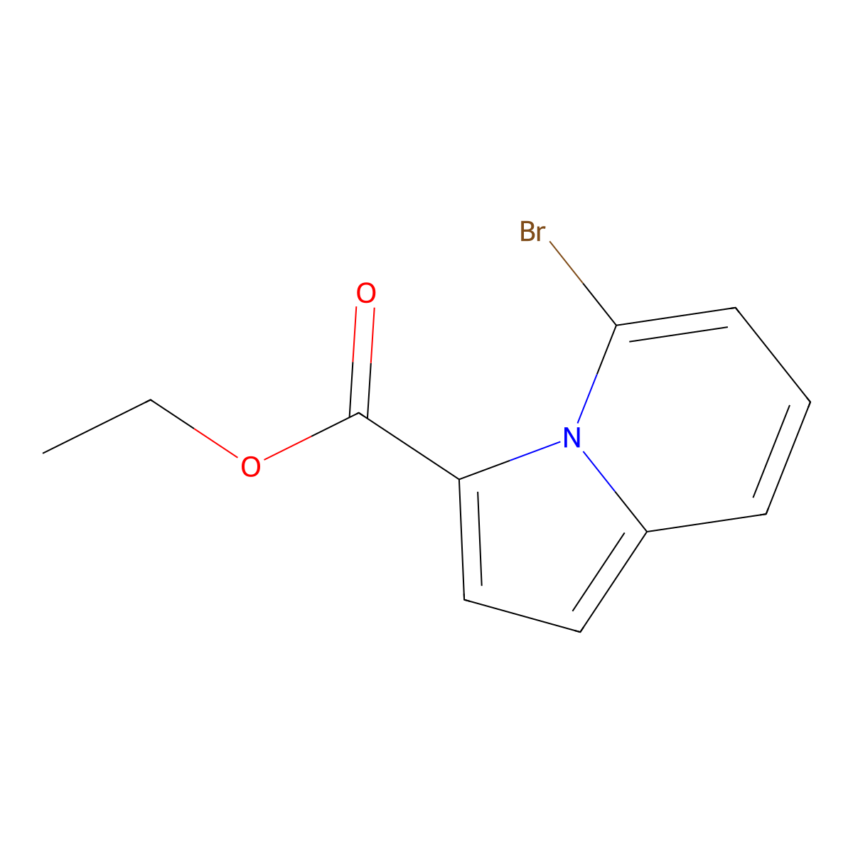 5-Bromo-indolizine-3-carboxylic acid ethyl ester molecular structure, CAS 2382975-85-9