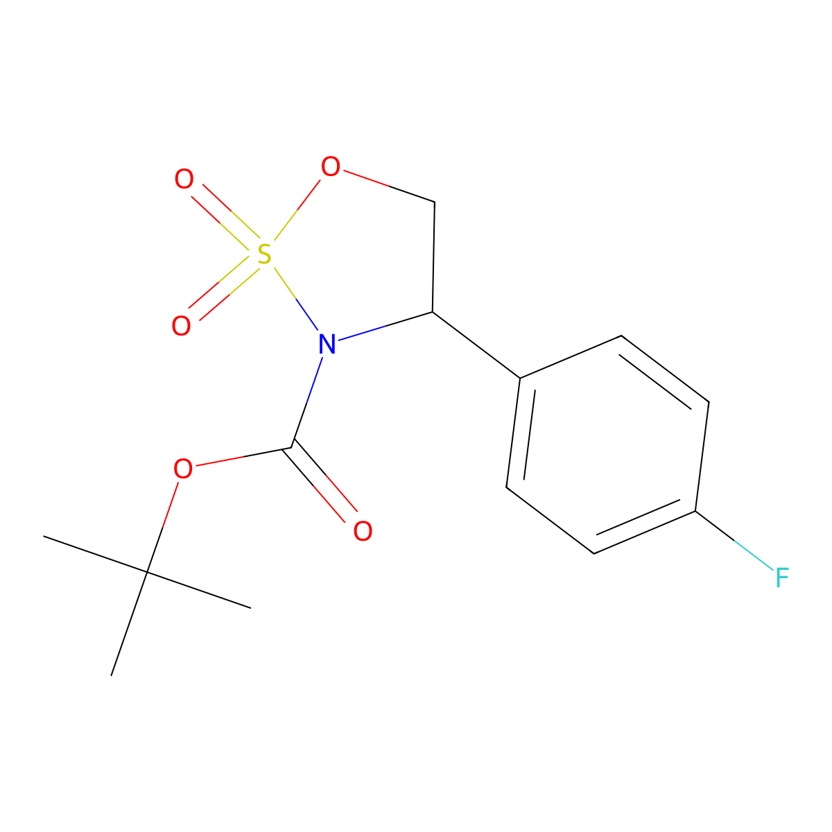 3-Boc-4-(4-fluorophenyl)-1,2,3-oxathiazolidine 2,2-dioxide molecular structure, CAS 2382976-48-7