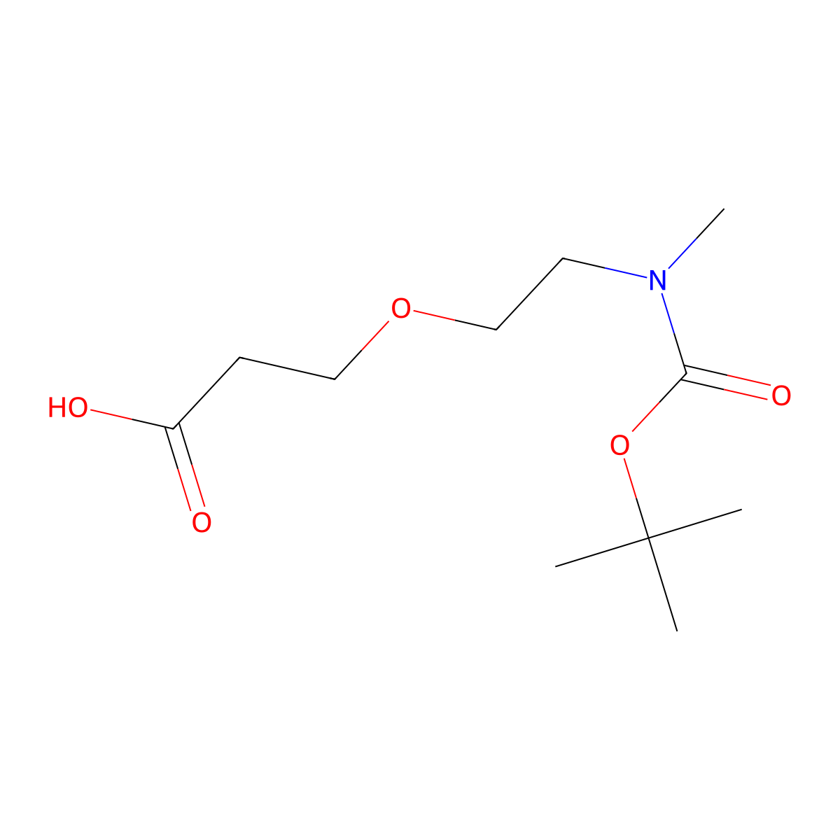 3-(2-{[(Tert-butoxy)carbonyl](methyl)amino}ethoxy)propanoicacid molecular structure, CAS 2382990-07-8