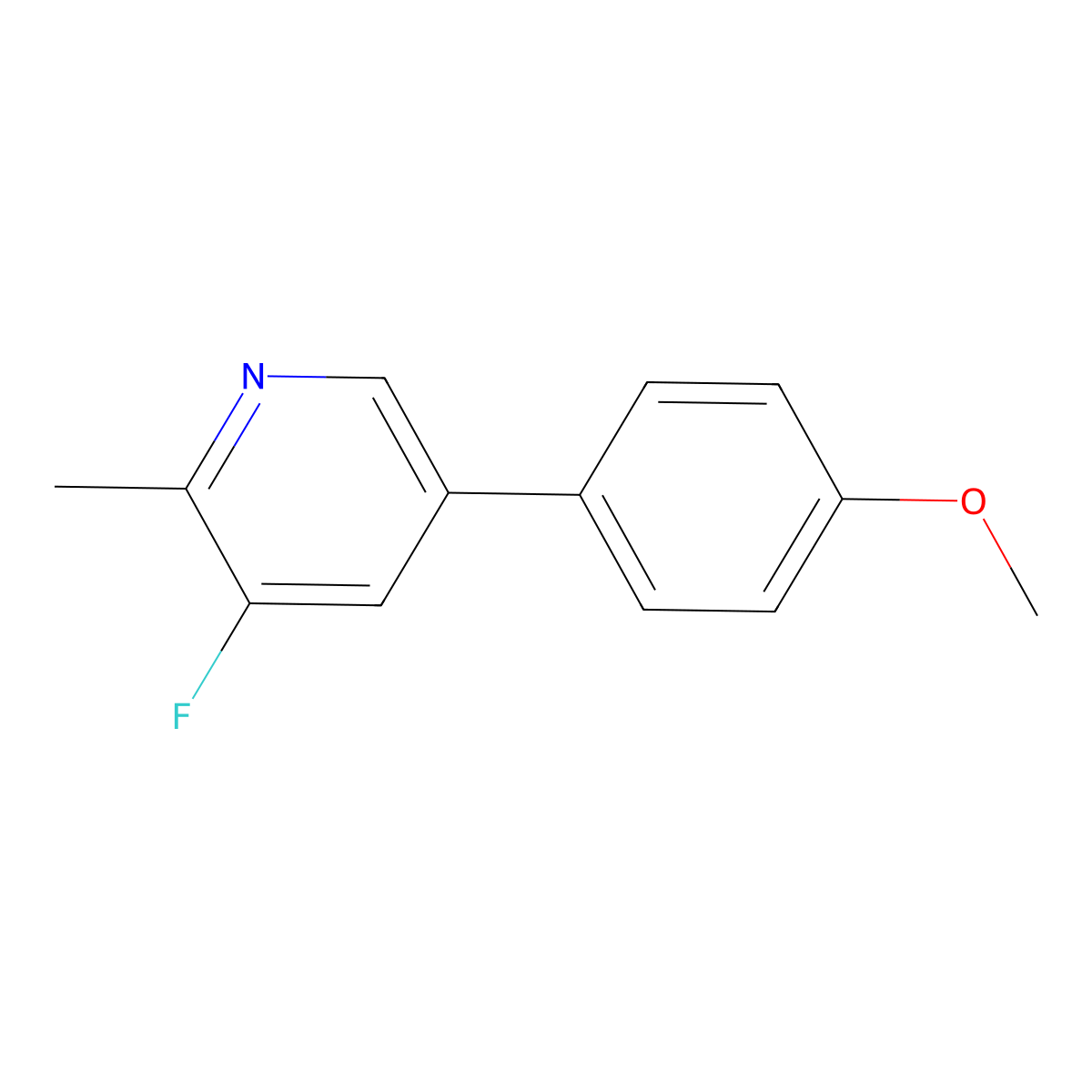 3-Fluoro-5-(4-methoxyphenyl)-2-methylpyridine molecular structure, CAS 2382991-56-0