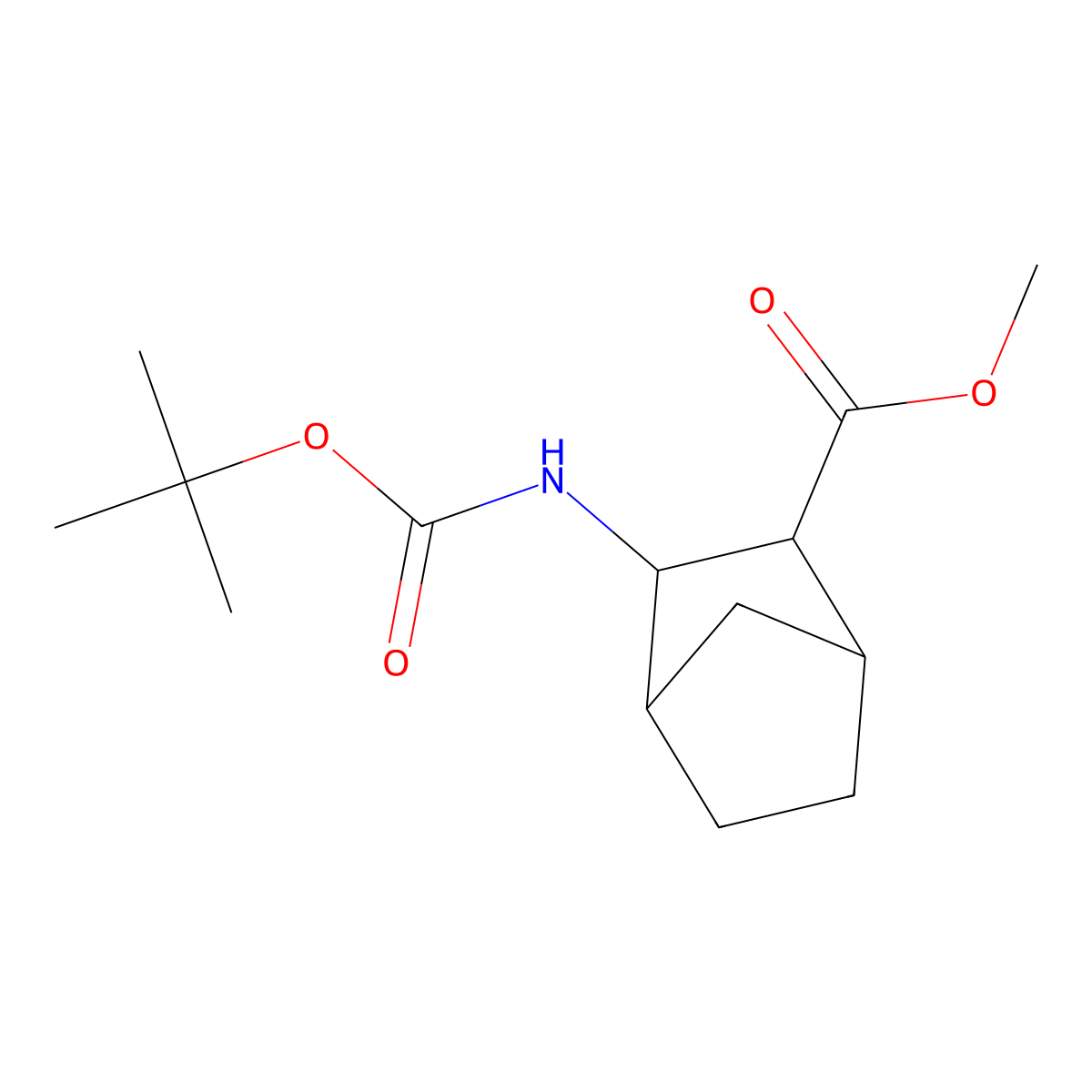 Methyl 3-((tert-butoxycarbonyl)amino)bicyclo[2.2.1]heptane-2-carboxylate molecular structure, CAS 2382996-10-1