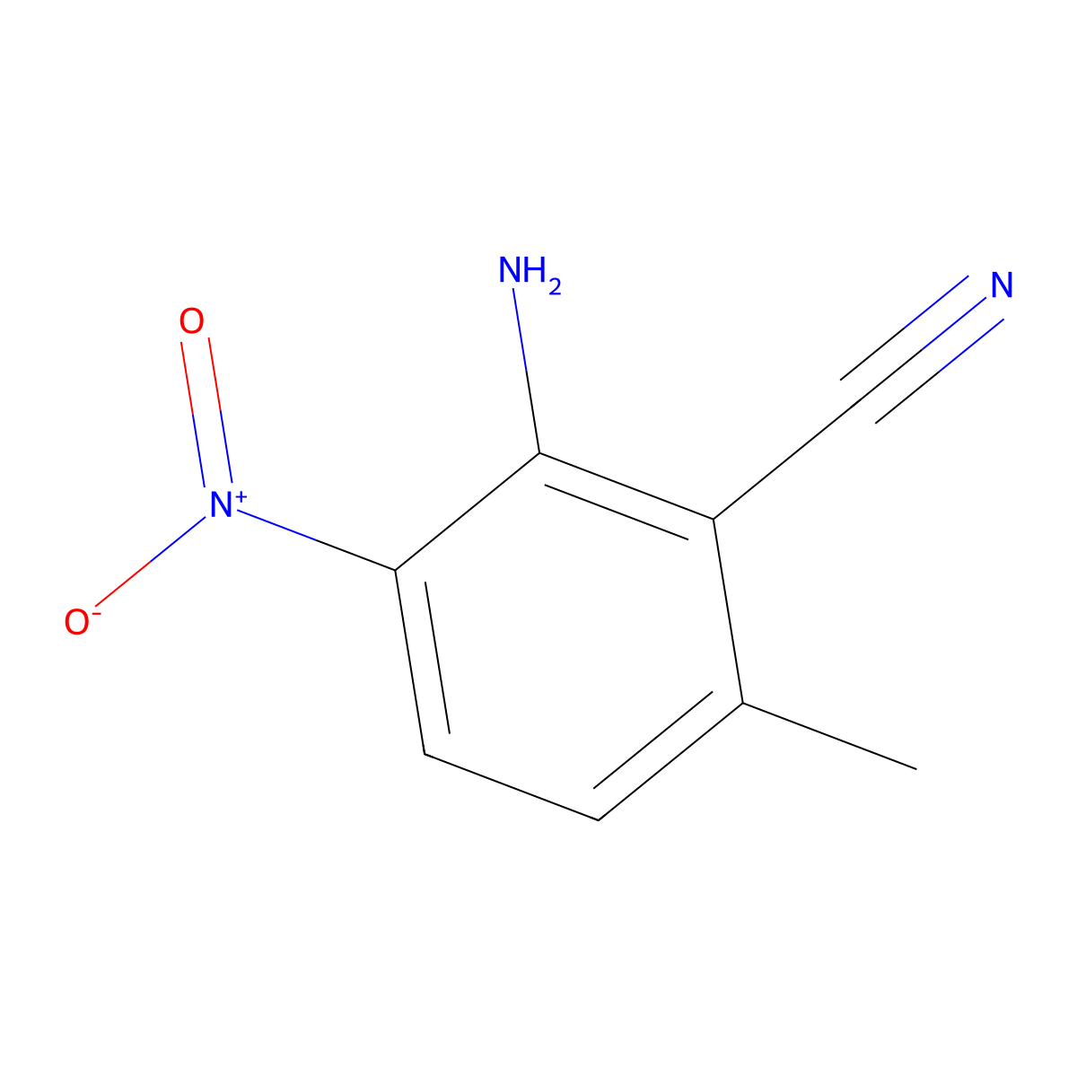 2-Amino-6-methyl-3-nitrobenzonitrile molecular structure, CAS 2382996-56-5