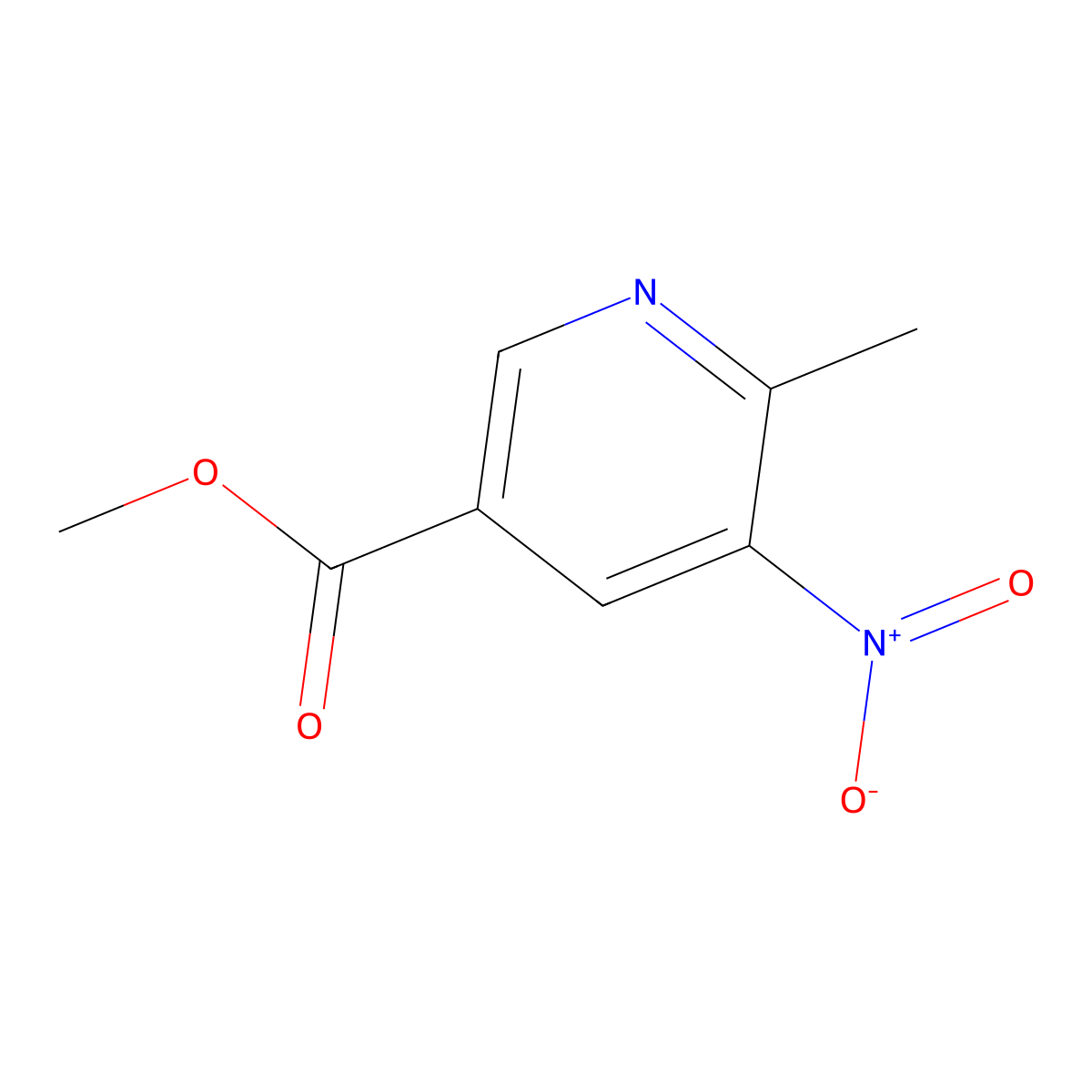 Methyl 6-methyl-5-nitronicotinate molecular structure, CAS 2382997-02-4