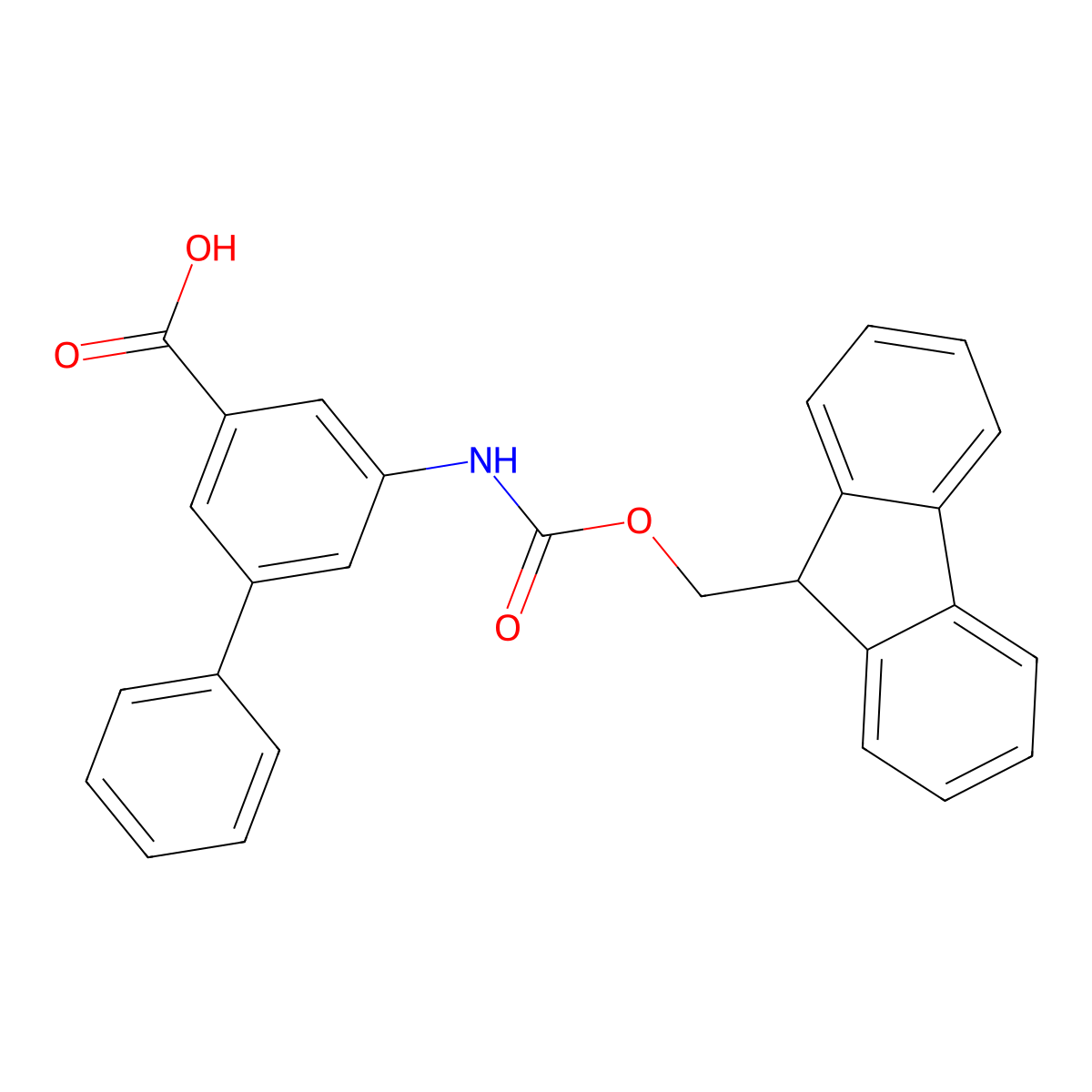 5-({[(9H-fluoren-9-yl)methoxy]carbonyl}amino)-[1,1'-biphenyl]-3-carboxylic acid molecular structure, CAS 2382999-05-3