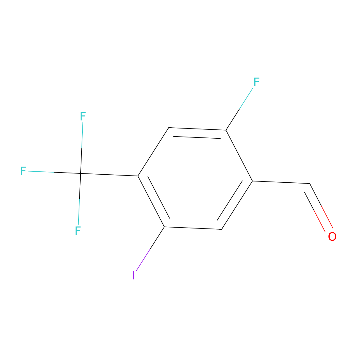 2-Fluoro-5-iodo-4-(trifluoromethyl)benzaldehyde molecular structure, CAS 2383000-39-1