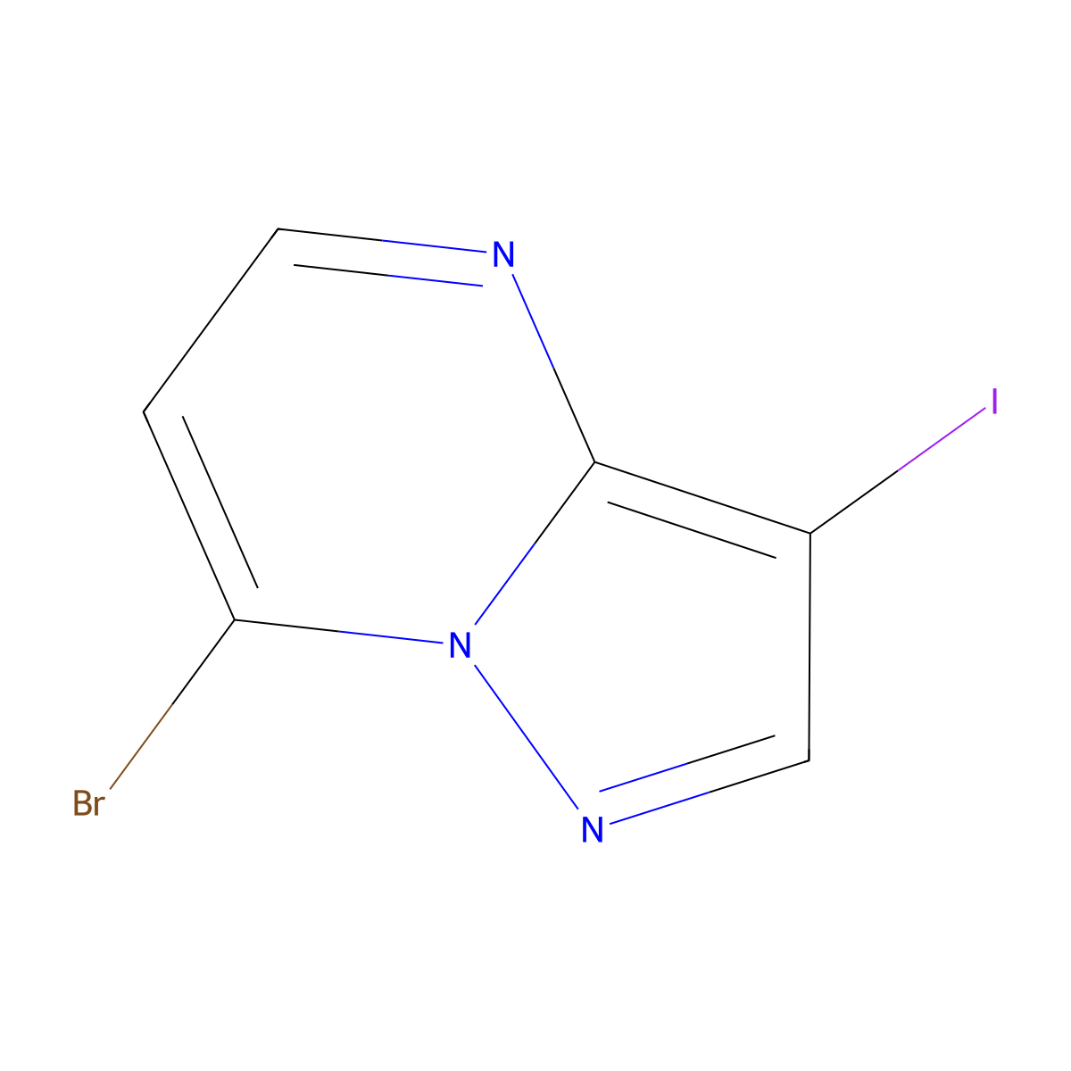 7-Bromo-3-iodopyrazolo[1,5-a]pyrimidine molecular structure, CAS 2383001-09-8