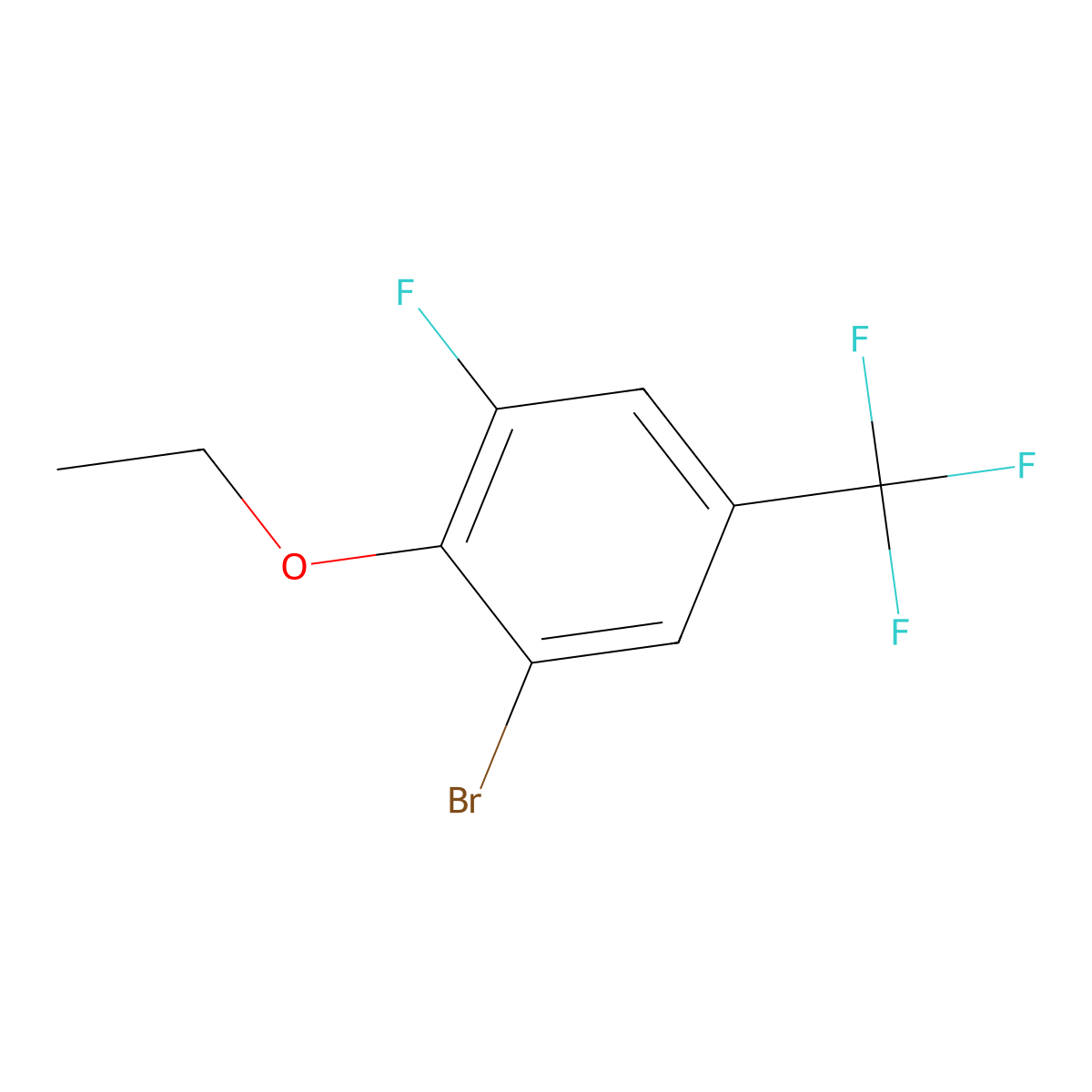 1-Bromo-2-ethoxy-3-fluoro-5-(trifluoromethyl)benzene molecular structure, CAS 2383017-49-8