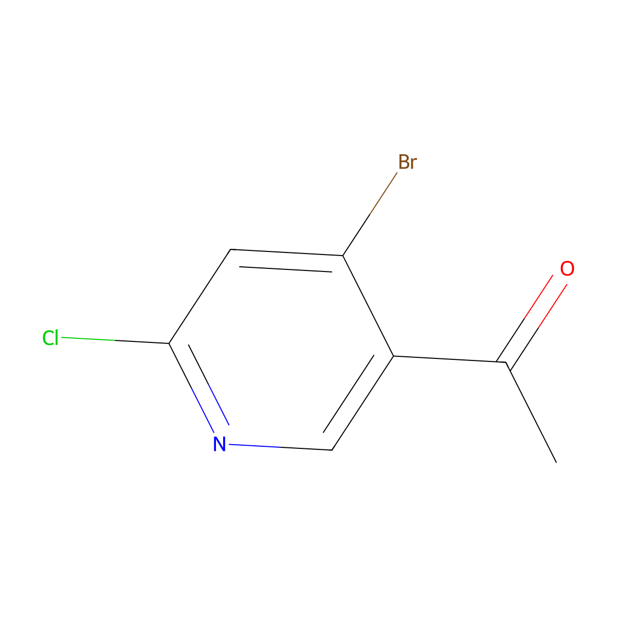 1-(4-Bromo-6-chloropyridin-3-yl)ethan-1-one molecular structure, CAS 2383027-99-2