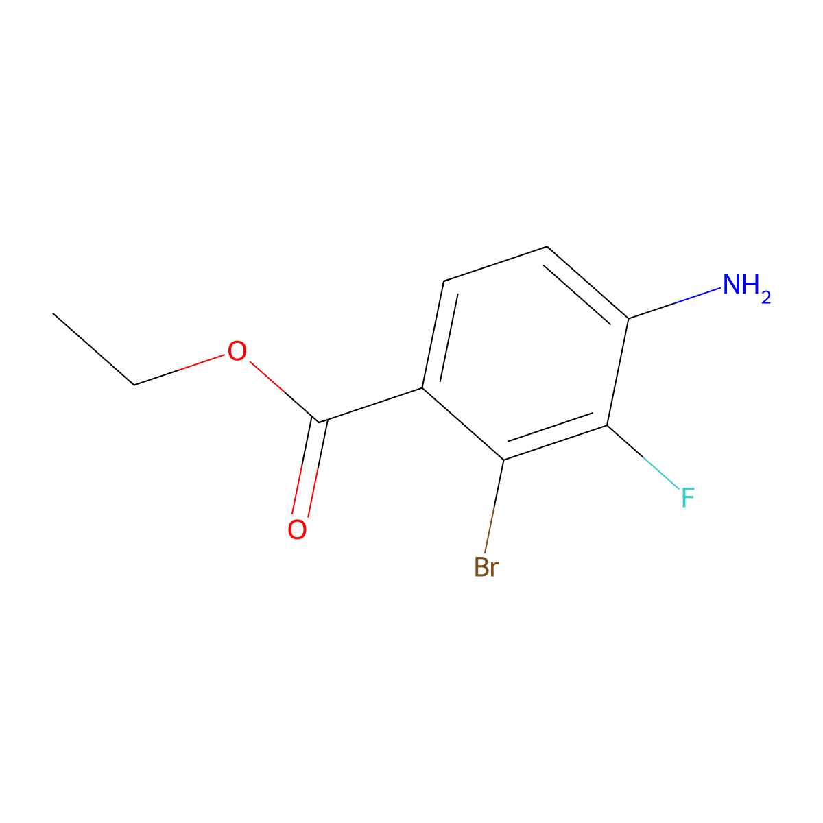 Ethyl 4-amino-2-bromo-3-fluorobenzoate molecular structure, CAS 2383035-47-8