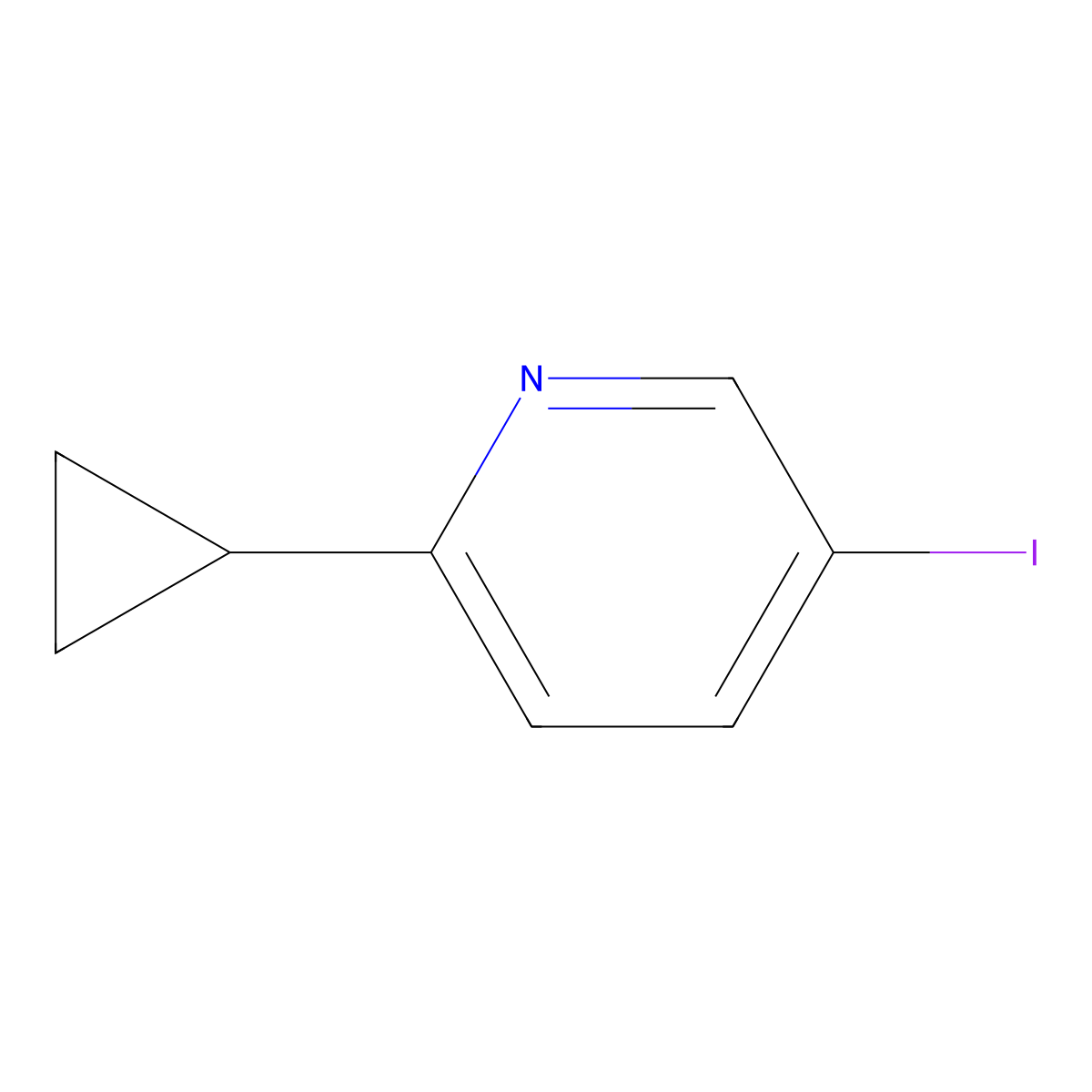 2-Cyclopropyl-5-iodopyridine molecular structure, CAS 2383045-41-6