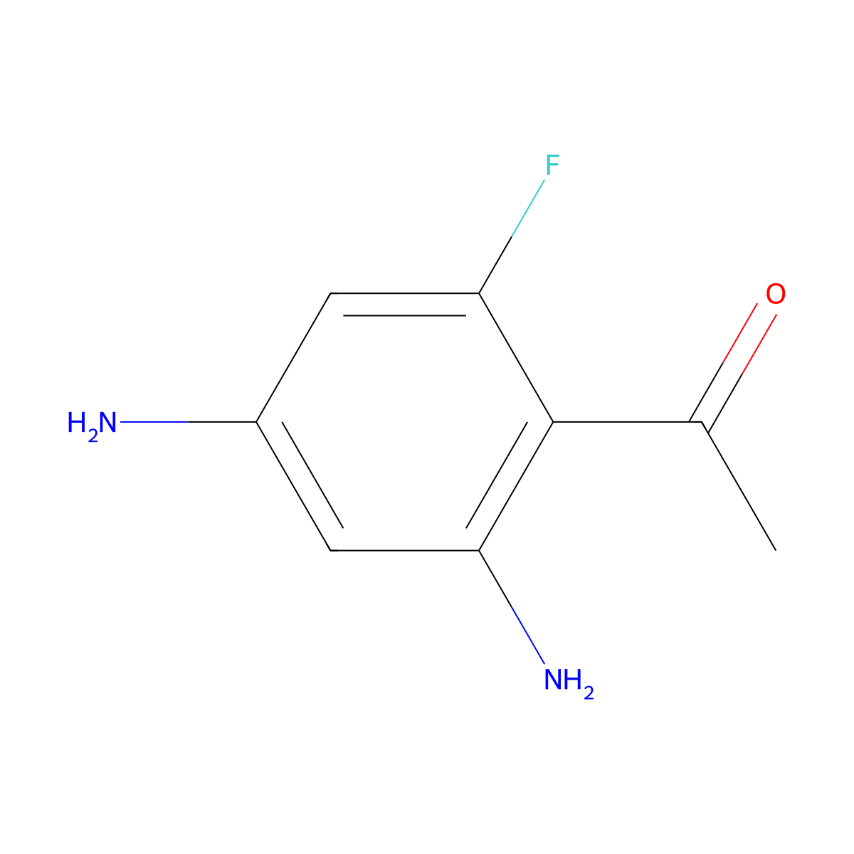 1-(2,4-Diamino-6-fluorophenyl)ethan-1-one molecular structure, CAS 2383054-52-0