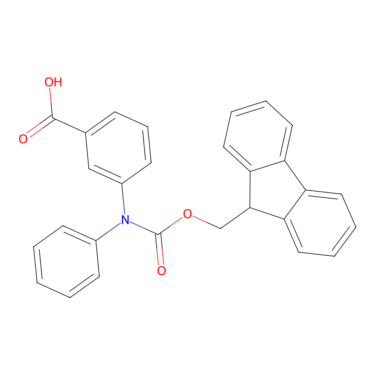 3-({[(9H-fluoren-9-yl)methoxy]carbonyl}(phenyl)amino)benzoic acid molecular structure, CAS 2383054-70-2