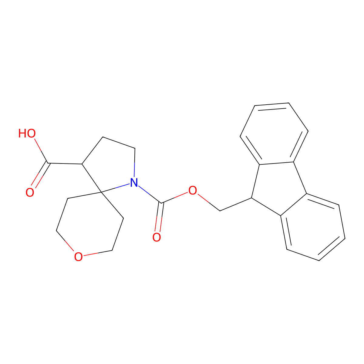 1-{[(9H-fluoren-9-yl)methoxy]carbonyl}-8-oxa-1-azaspiro[4.5]decane-4-carboxylic acid molecular structure, CAS 2383064-25-1