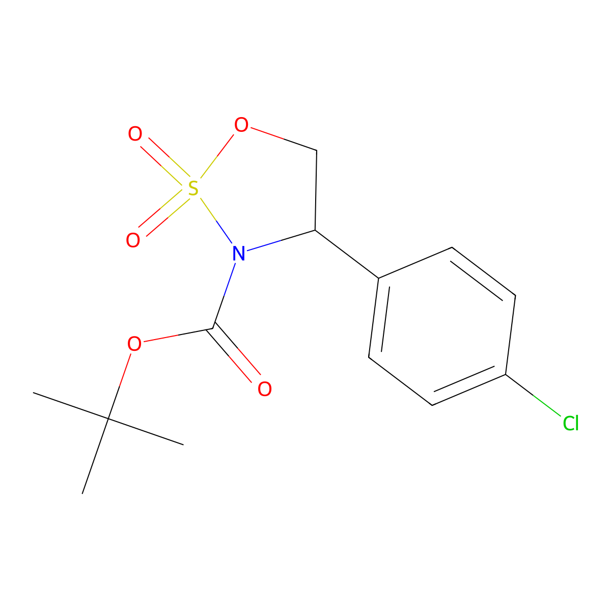 3-Boc-4-(4-chlorophenyl)-1,2,3-oxathiazolidine 2,2-Dioxide molecular structure, CAS 2383067-40-9