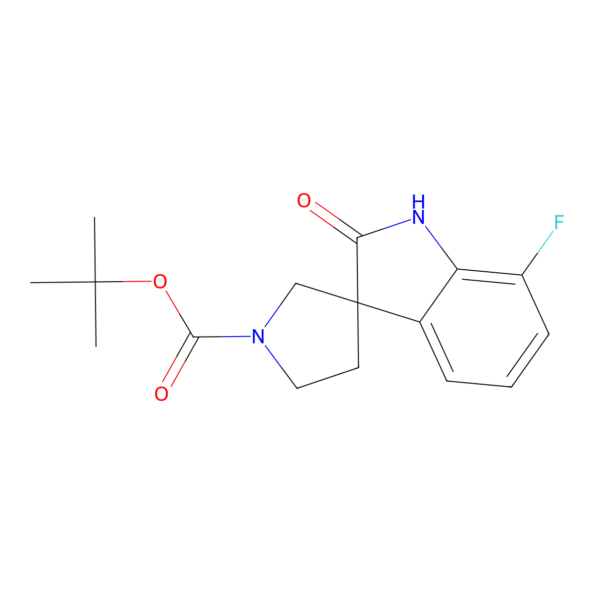 tert-Butyl 7-fluoro-2-oxospiro[indoline-3,3'-pyrrolidine]-1'-carboxylate molecular structure, CAS 2383075-60-1