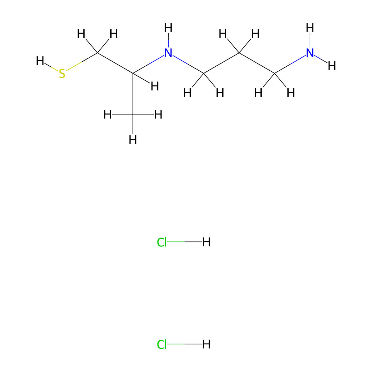 Propanethiol, 2-((3-aminopropyl)amino)-, dihydrochloride molecular structure, CAS 23831-22-3