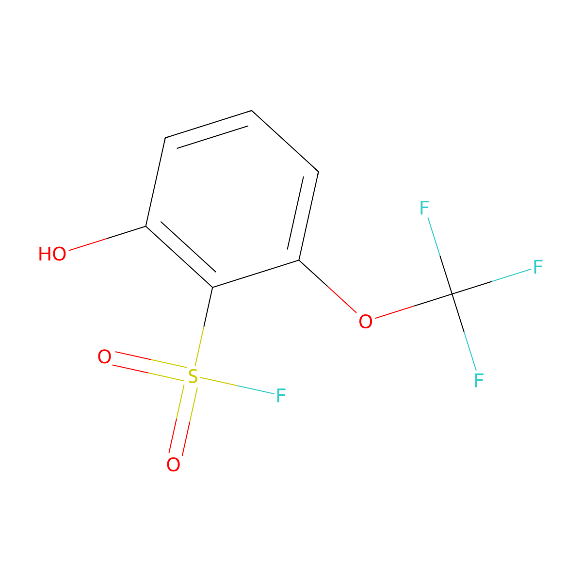 2-Hydroxy-6-(trifluoromethoxy)benzene-1-sulfonyl fluoride molecular structure, CAS 2383163-52-6