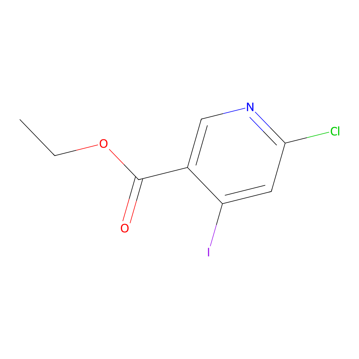 Ethyl 6-chloro-4-iodonicotinate molecular structure, CAS 2383169-45-5