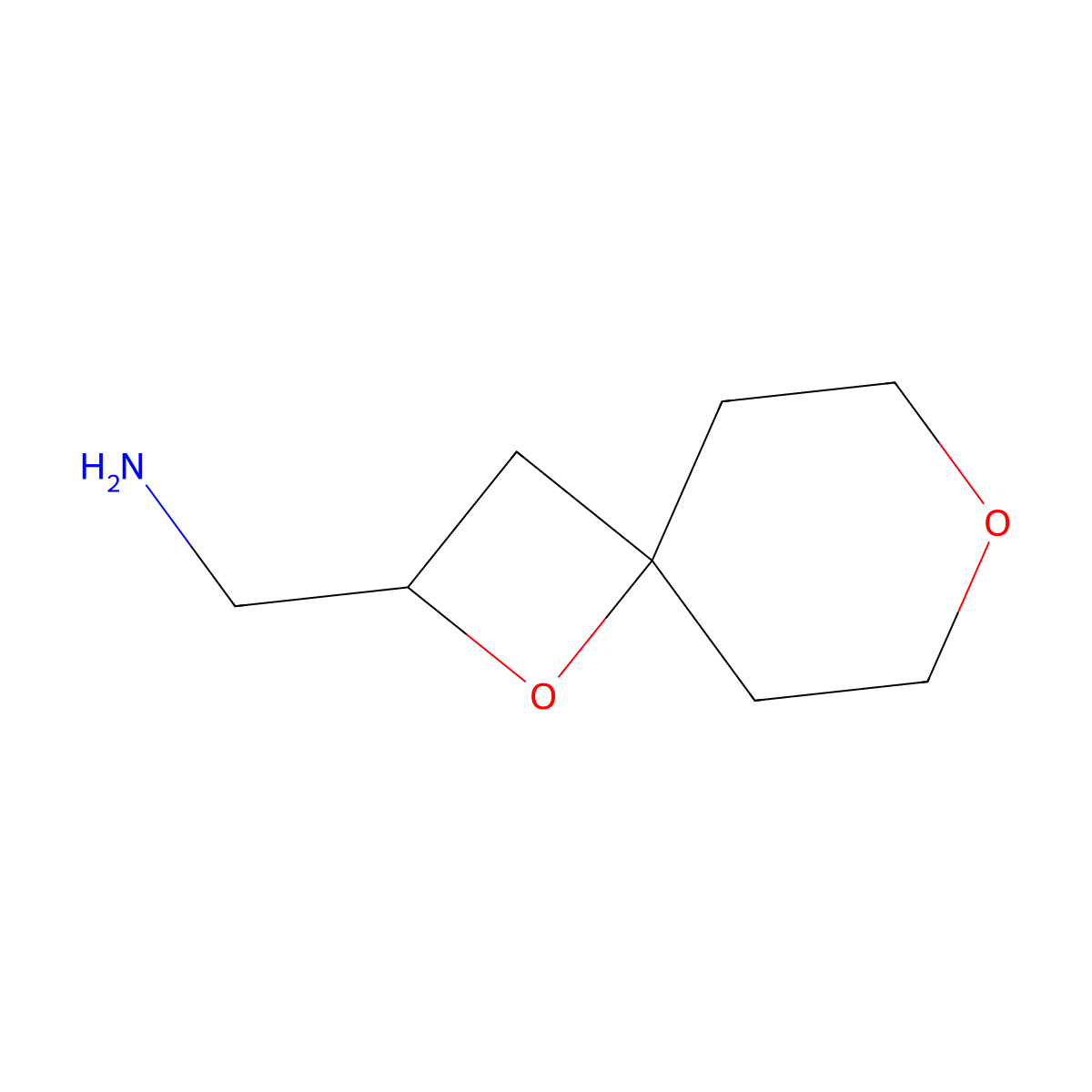 1-(1,7-Dioxaspiro(3.5)nonan-2-yl)methanamine molecular structure, CAS 2383182-56-5