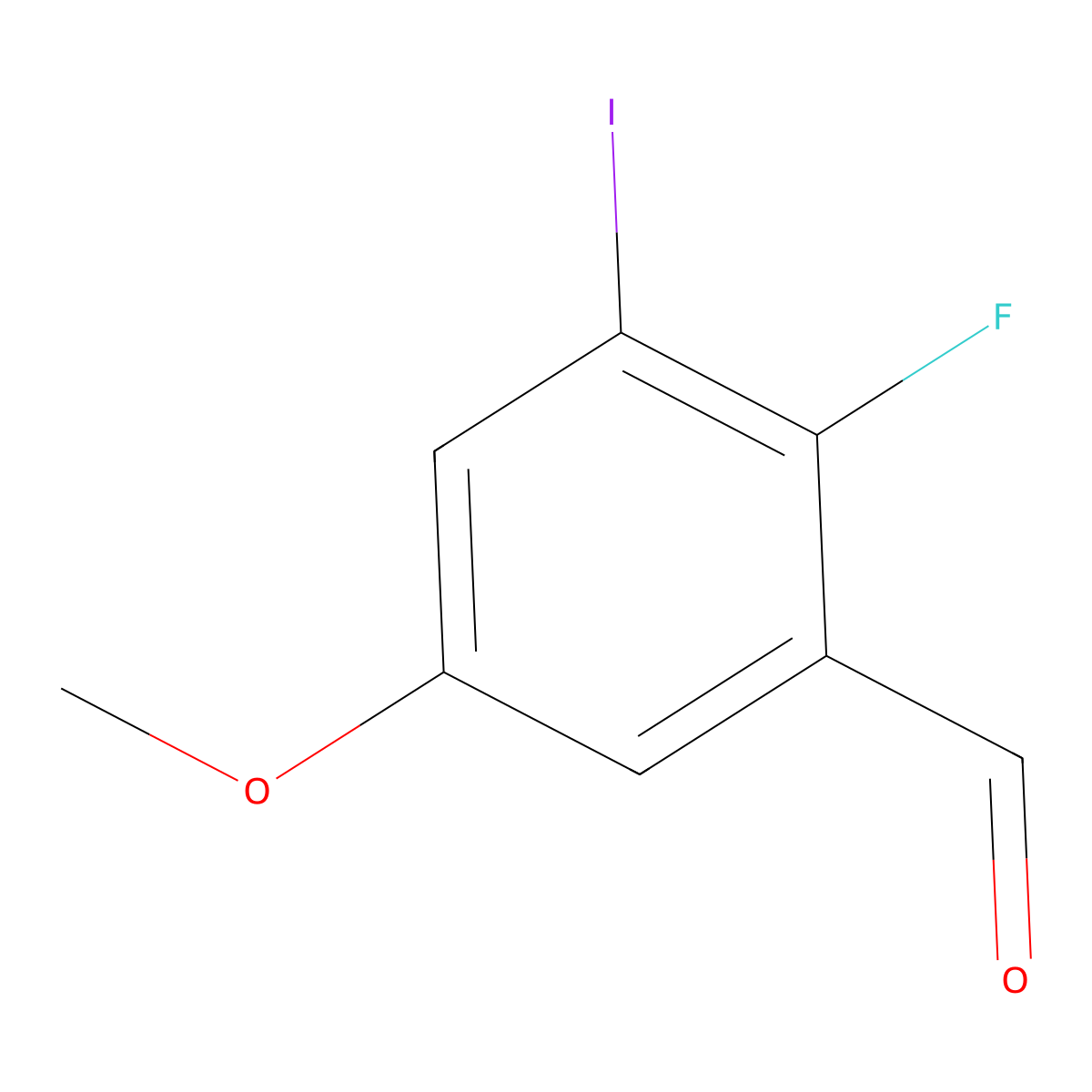 2-Fluoro-3-iodo-5-methoxybenZaldehyde molecular structure, CAS 2383184-07-2