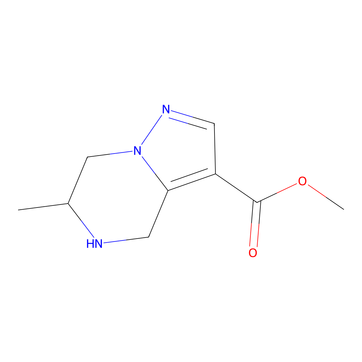 methyl 6-methyl-4H,5H,6H,7H-pyrazolo[1,5-a]pyrazine-3-carboxylate molecular structure, CAS 2383187-00-4