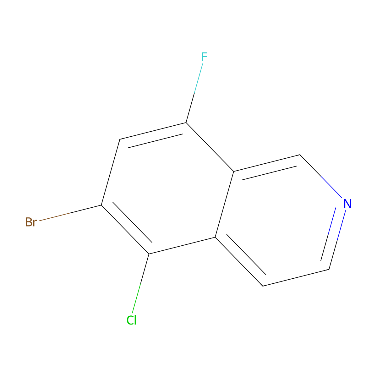 6-Bromo-5-chloro-8-fluoroisoquinoline molecular structure, CAS 2383191-98-6