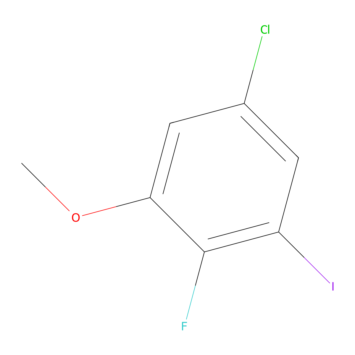 5-Chloro-2-fluoro-1-iodo-3-methoxybenzene molecular structure, CAS 2383196-63-0