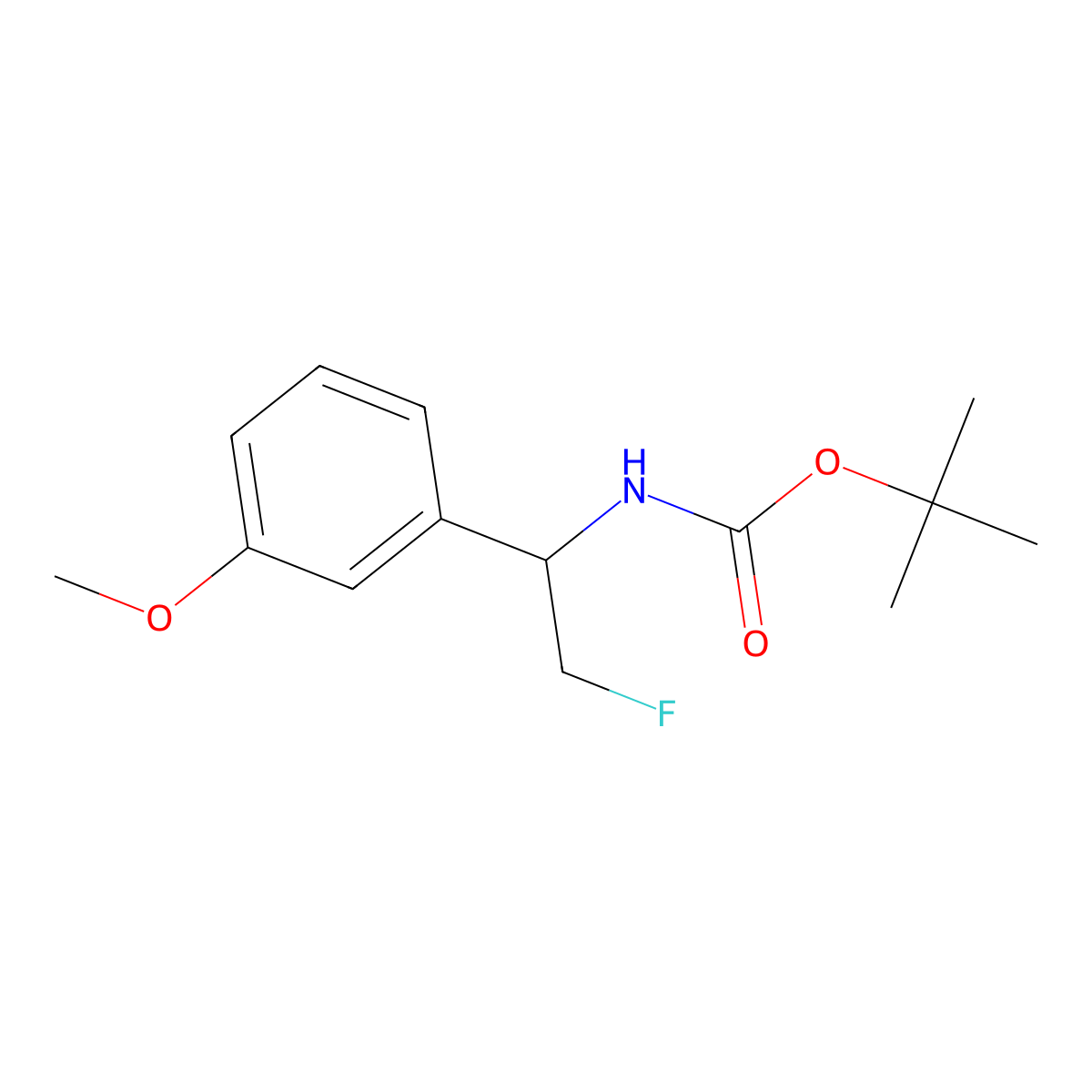 tert-butyl N-[2-fluoro-1-(3-methoxyphenyl)ethyl]carbamate molecular structure, CAS 2383197-64-4